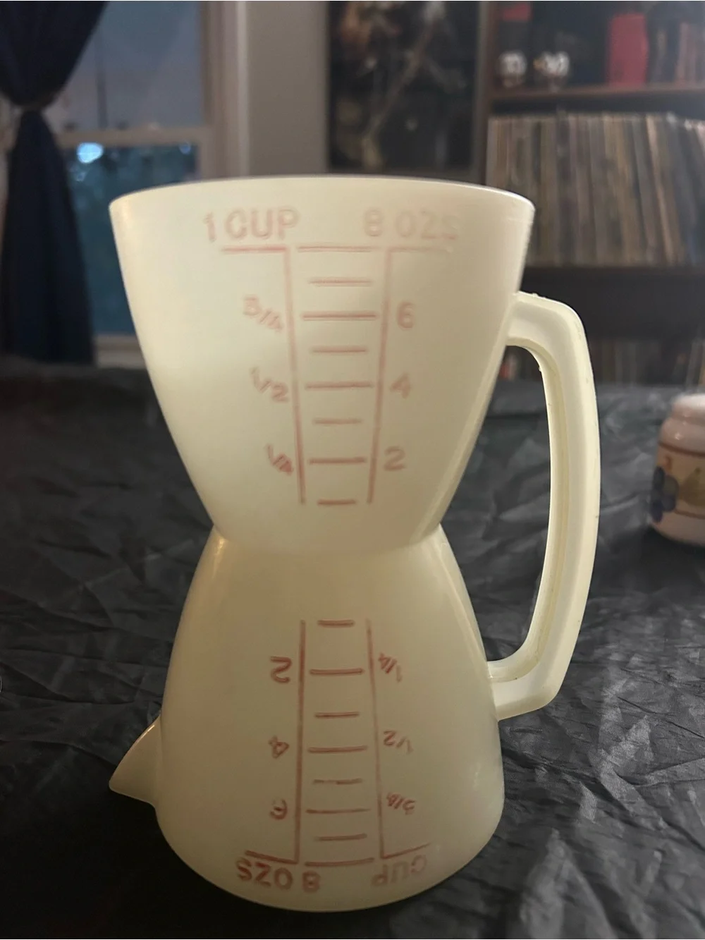 Cream Two-Piece Stacked Measuring Cup Set